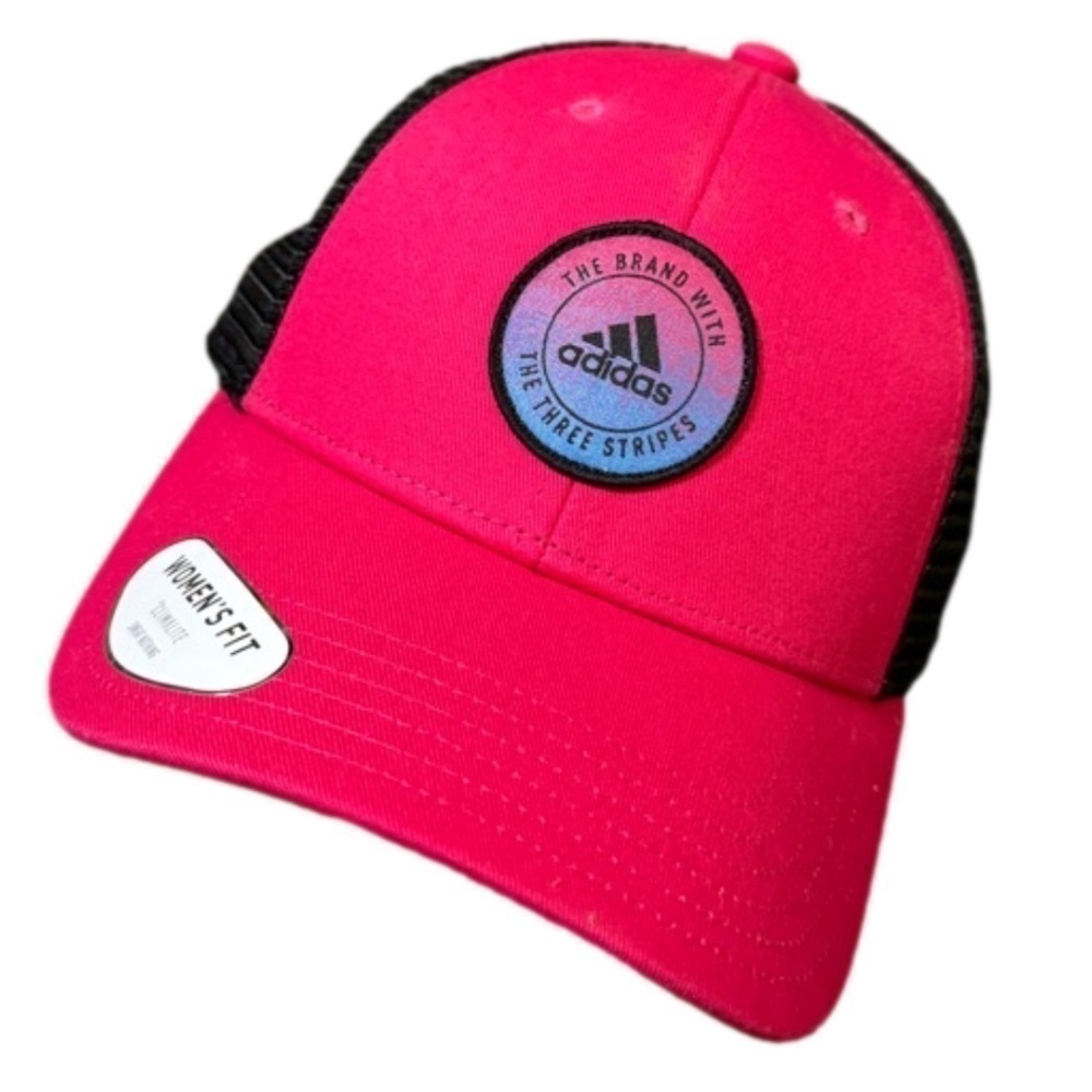 Adidas Notion Cap Front Patch Climalite Snapback Mesh Trucker Hat Magenta Women